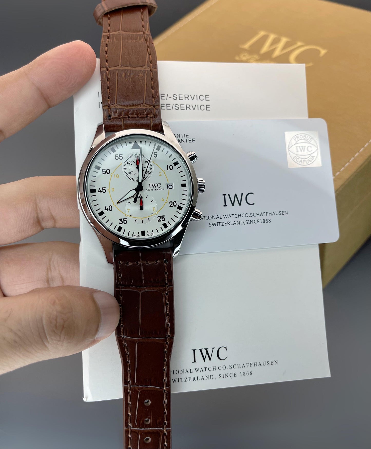 IWC Big Pilot Full Brown leather strap